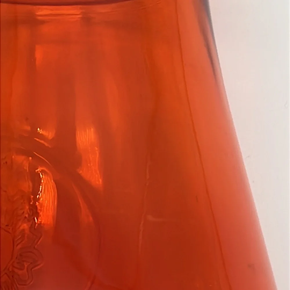 Vintage Kendall Farms Orange Glass Family Flower Farm 6